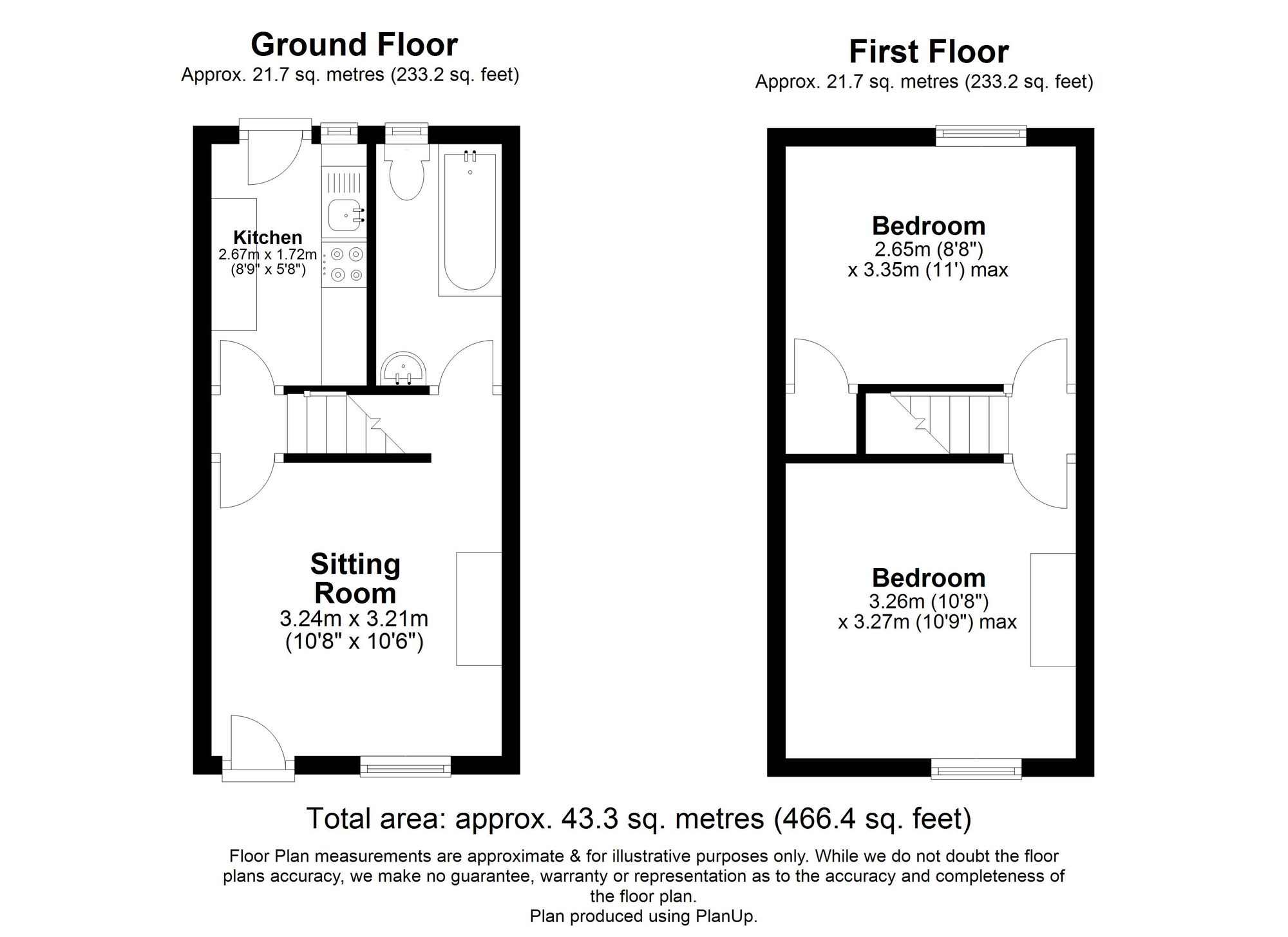 2 Bedroom Terraced House For Sale - Ickleford Road, Hitchin, SG5 Floor Plan