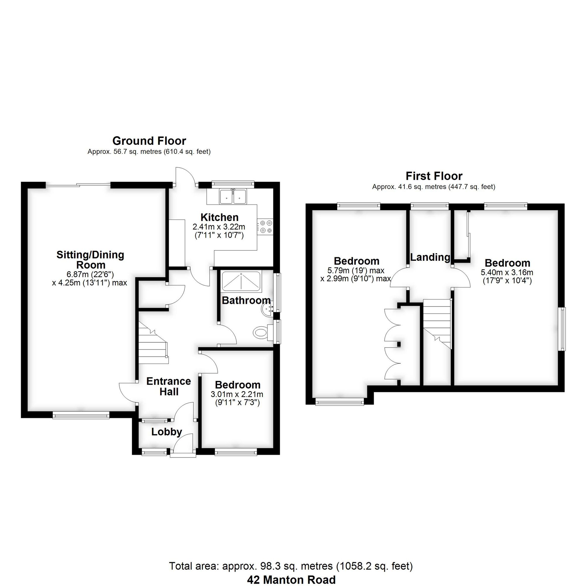 3 Bedroom Semi-Detached House For Sale - Manton Road, Hitchin, SG4 Floor Plan