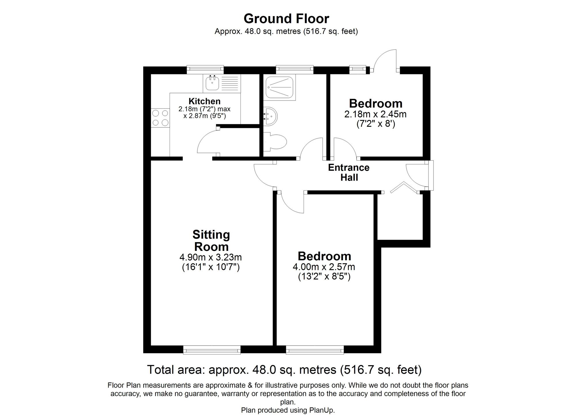 2 Bedroom Maisonette For Sale - Bramfield, Hitchin, SG4 Floor Plan