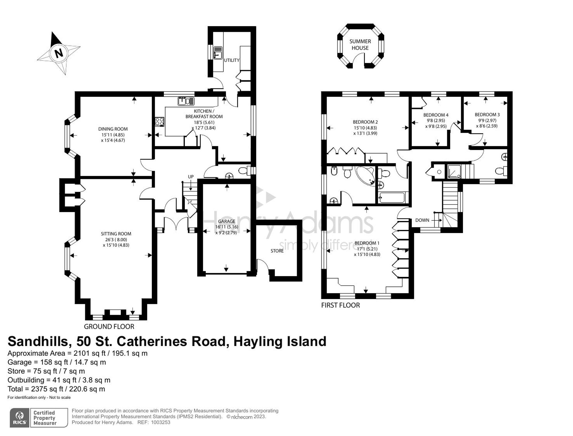 Sandhiills 50 St. Catherines Road Hayling Island PO11 0HF floorplans
