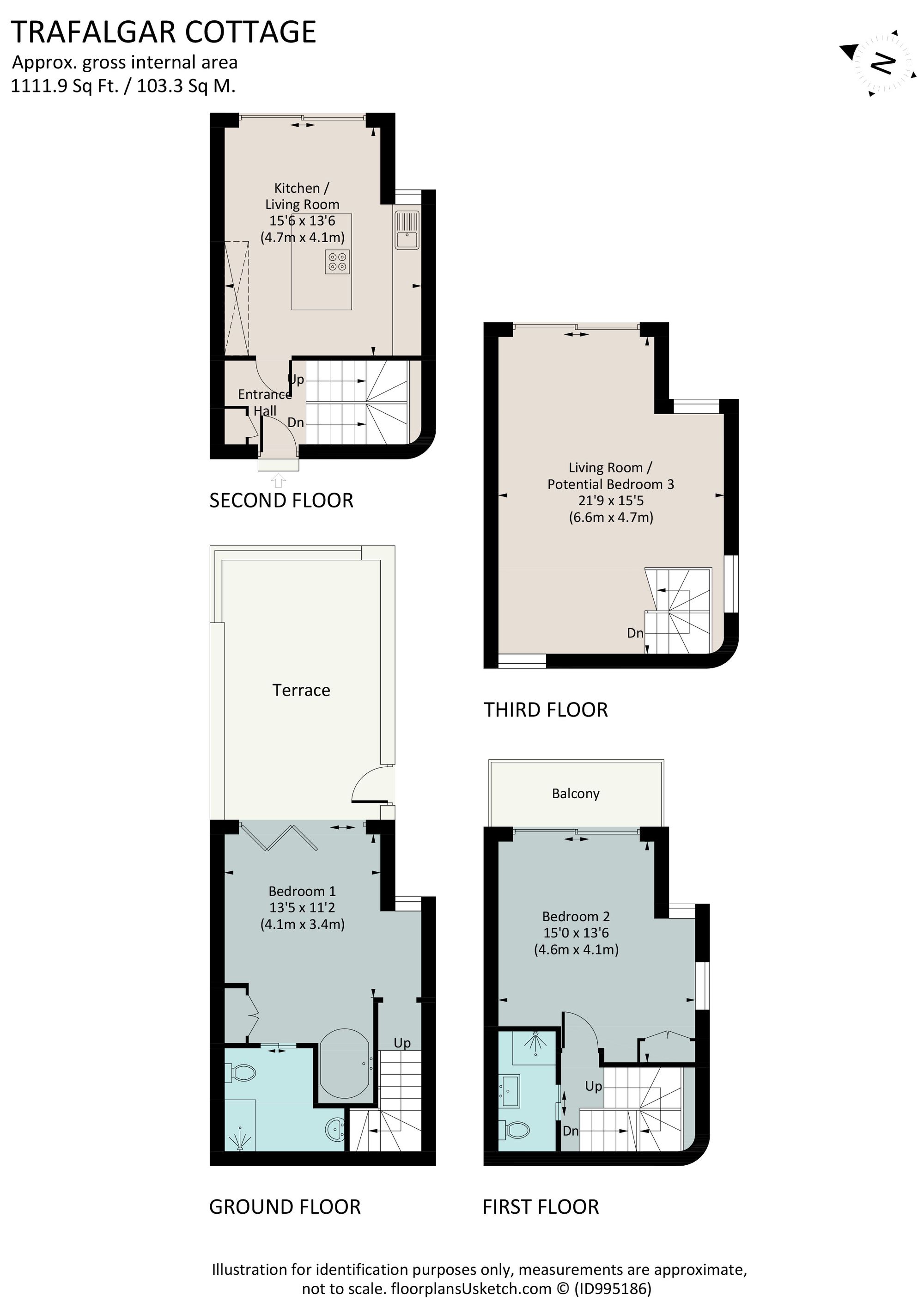 Trafalgar Cottage, Above Town, Dartmouth floorplan