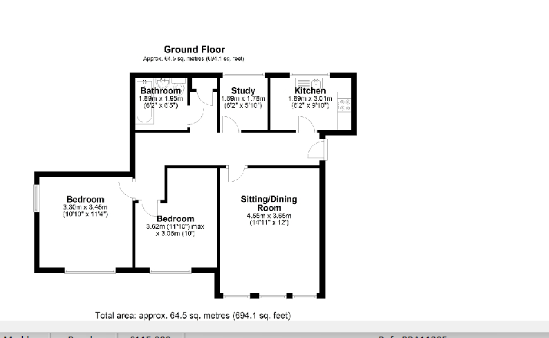 Apartment 1, Leigh Floor Plan