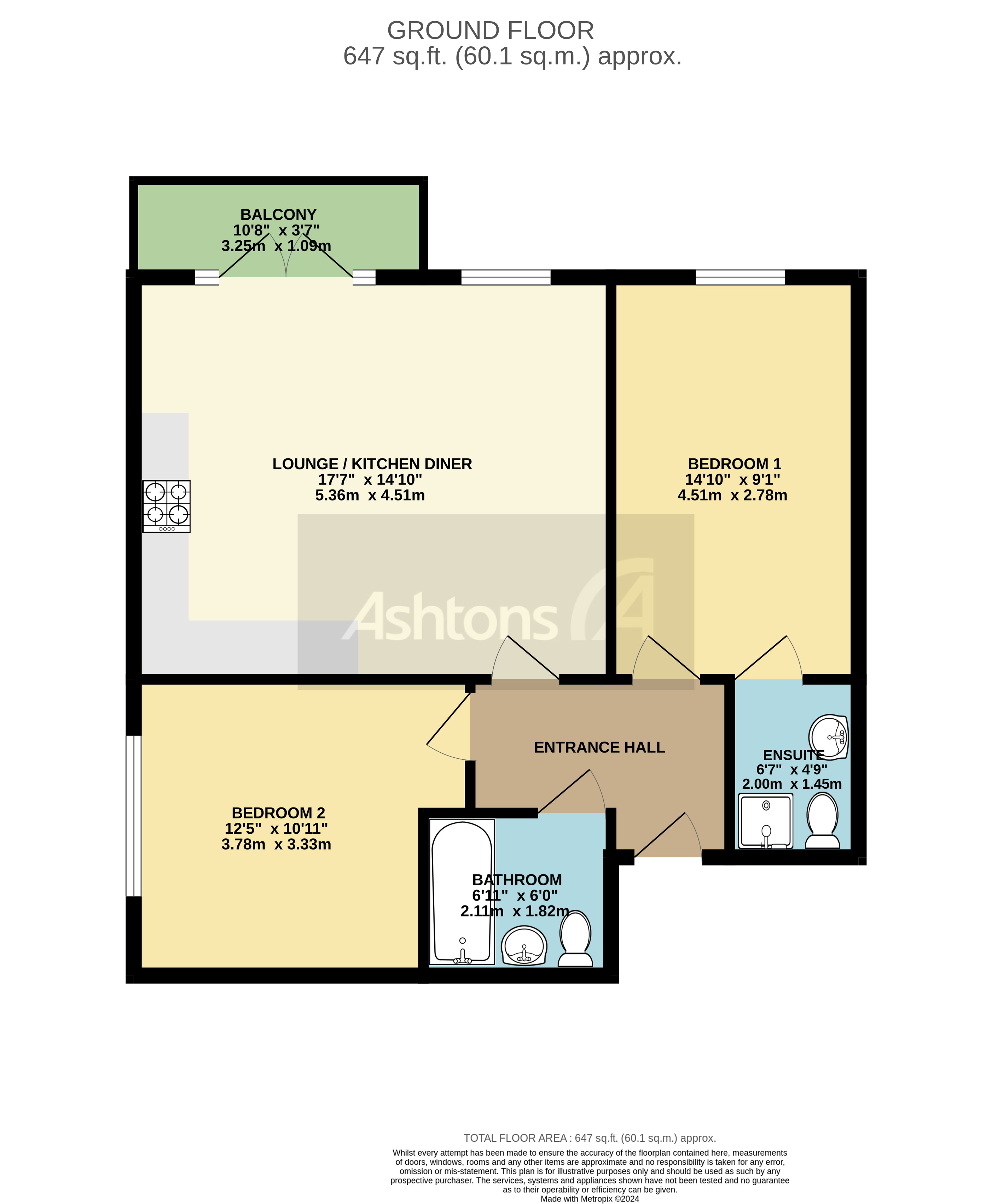 Apartment 3, Warrington Floor Plan
